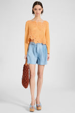 Load image into Gallery viewer, Cashmere Sweater with Hand-Applied Floral Lace