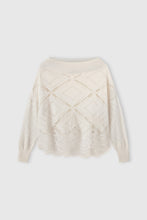 Load image into Gallery viewer, Long-Sleeve Sweater in Cotton, Silk And Lace