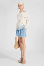Load image into Gallery viewer, Long-Sleeve Sweater in Cotton, Silk And Lace