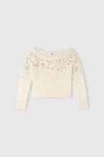 Load image into Gallery viewer, Long-Sleeve Crochet Cotton Sweater «Giardini D’Autore»