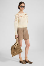 Load image into Gallery viewer, Long-Sleeve Crochet Cotton Sweater «Giardini D’Autore»
