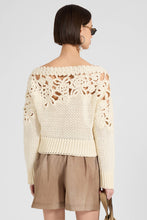 Load image into Gallery viewer, Long-Sleeve Crochet Cotton Sweater «Giardini D’Autore»