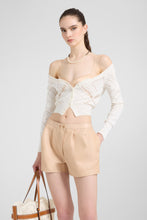 Load image into Gallery viewer, Cropped Long-Sleeve Cardigan with V-Neck
