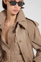 Load image into Gallery viewer, Technical Georgette Trench with Denim Print