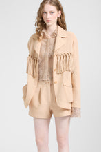 Load image into Gallery viewer, Sahariana in Georgette Bonded with Silk Chiffon with Nappa Tassels