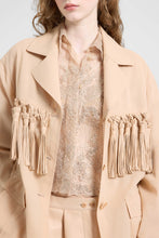 Load image into Gallery viewer, Sahariana in Georgette Bonded with Silk Chiffon with Nappa Tassels