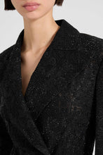 Load image into Gallery viewer, Double-Breasted Jacket in Lace Bonded with Chiffon with Hand-Applied Crystals