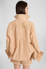 Load image into Gallery viewer, Shirt Jacket in Georgette Bonded with Chiffon with “Maiolica” Embroidery