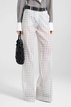 Load image into Gallery viewer, Wide-Leg Trousers in Silk Crepon Chiffon with Polka Dot Print