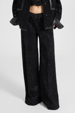 Load image into Gallery viewer, Wide-Leg Trousers in Lace with Hand-Applied Crystals