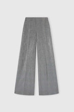 Load image into Gallery viewer, Wide-Leg Trousers in Technical Georgette with Glen Check Print And Hand-Applied Crystals