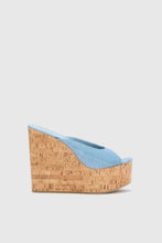 Load image into Gallery viewer, Jeans-Print Marocain Wedge Open Toe Sandal