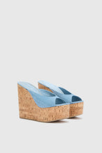Load image into Gallery viewer, Jeans-Print Marocain Wedge Open Toe Sandal