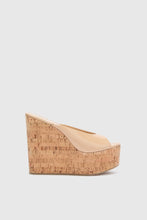 Load image into Gallery viewer, Nude Smooth Nappa Wedge Open Toe Sandal