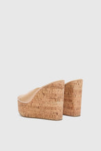 Load image into Gallery viewer, Nude Smooth Nappa Wedge Open Toe Sandal