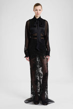 Load image into Gallery viewer, Silk chiffon crêpon shirt with couture bib detail