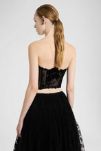 Load image into Gallery viewer, Tulle bustier with lace and astrakhan details