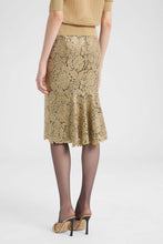 Load image into Gallery viewer, Embroidered tulle pencil skirt with lurex lace effect