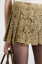 Load image into Gallery viewer, Pleated tulle mini skirt with lamé Rebrodé embroidery