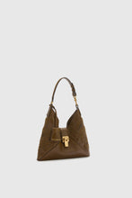Load image into Gallery viewer, Clio Mini Hobo Bag in Loden Green Vintage Nappa Shearling
