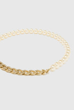 Load image into Gallery viewer, Pearl necklace with crystal-embellished chain