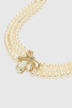 Load image into Gallery viewer, Pearl choker with sculptural bow and crystal