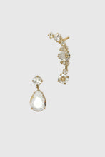 Load image into Gallery viewer, Drop crystal gold earring with crystal ear cuff