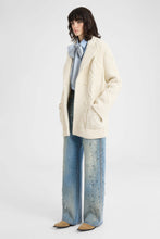 Load image into Gallery viewer, Oversized cardigan coat in pure virgin wool and lace