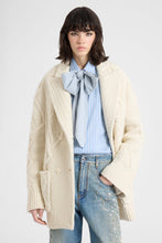 Load image into Gallery viewer, Oversized cardigan coat in pure virgin wool and lace