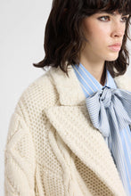 Load image into Gallery viewer, Oversized cardigan coat in pure virgin wool and lace