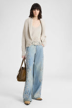Load image into Gallery viewer, Pure cashmere top with lace trim