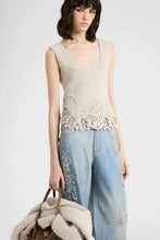 Load image into Gallery viewer, Pure cashmere top with lace trim