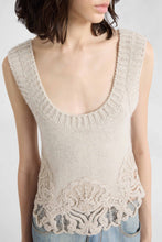 Load image into Gallery viewer, Pure cashmere top with lace trim