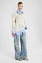 Load image into Gallery viewer, Pure Cashmere Sweater with Handcrafted Couture Embroidery