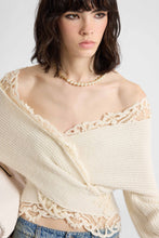 Load image into Gallery viewer, Pure Cashmere Wrap Cardigan with Couture Lace Details