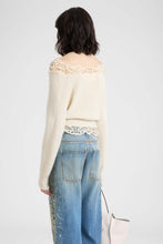 Load image into Gallery viewer, Pure Cashmere Wrap Cardigan with Couture Lace Details