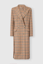 Load image into Gallery viewer, Virgin Wool Double-Breasted Checked Tailored Coat