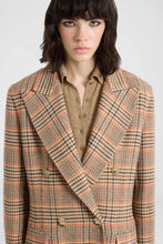 Load image into Gallery viewer, Virgin Wool Double-Breasted Checked Tailored Coat