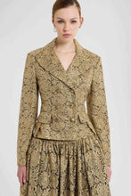 Load image into Gallery viewer, Lurex Rebrodé Lace Tailored Jacket with Heraldic Buttons