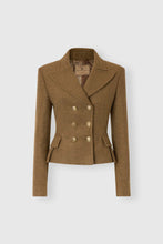 Load image into Gallery viewer, Green loden double-breasted tailored jacket
