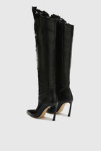 Load image into Gallery viewer, High Leather Boots with Couture Lace Detail
