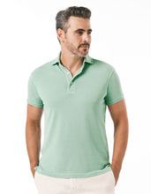Load image into Gallery viewer, SUPIMA GARMENT DYED PIQUE POLO AQUA MARINE