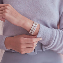 Load image into Gallery viewer, L'Arc Deco Bangle in Platinum with DAVIDOR Arch Cut Diamonds DAVIDOR Arch Cut Blue Sapphires and Brilliant Diamonds - DAVIDOR