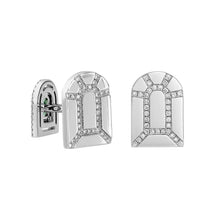Load image into Gallery viewer, Diamant Sculptural Cufflinks, 18k White Gold with DAVIDOR Arch Cut Diamond and Brilliant Diamonds - DAVIDOR