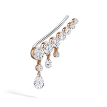 Load image into Gallery viewer, Curved Crescendo Bar Invisible Set Diamond Ear Climber (Left)