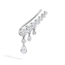 Load image into Gallery viewer, Curved Crescendo Bar Invisible Set Diamond Ear Climber (Left)