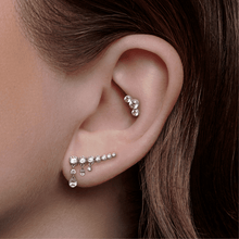 Load image into Gallery viewer, Curved Crescendo Bar Invisible Set Diamond Ear Climber (Left)