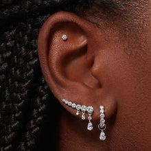 Load image into Gallery viewer, Curved Crescendo Bar Invisible Set Diamond Ear Climber (Right)
