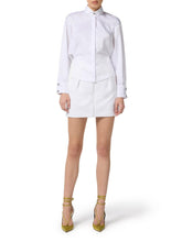 Load image into Gallery viewer, Skirt in double-layer crêpe fabric with tuxedo details