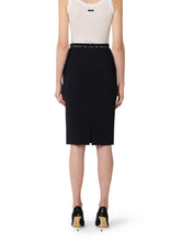 Load image into Gallery viewer, Skirt in crêpe fabric with logo ribbon